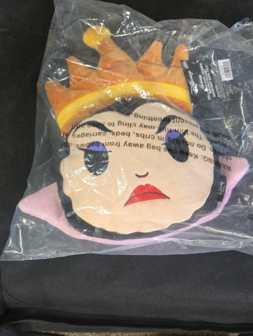 Disney Queen Face Plush Pillow - Cream, Pink, Gold